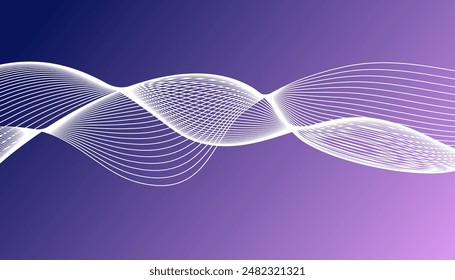 wave line abstract gradient background issolated in navy and violet