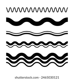 Wave line, abstract zigzag curves, seamless pattern texture design element illustration for background graphic 