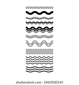 Wave line, abstract zigzag curves, seamless pattern texture design element illustration for background graphic 