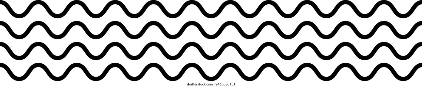 Línea de onda, curvas en zigzag abstractas, ilustración de elemento de diseño de textura de patrón sin fisuras para gráfico de fondo 