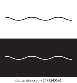 Wave line, abstract zigzag curves, seamless pattern texture design element illustration for black and white  background 