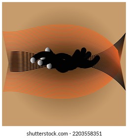 wave line art illusion vector background