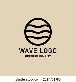 Logo de Wave line art, icono y símbolo, diseño de ilustración vectorial