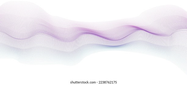 Wave line background with smooth shape. Beautiful wavy line on a white background. Horizontal banner template. Abstract futuristic template. Chrome technological wallpaper.