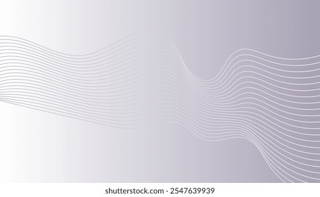 Fondo de línea de onda con forma lisa. Línea ondulada hermosa en un fondo blanco. Plantilla Horizontal de Anuncio. Abstractas Plantilla futurista