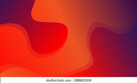 Wave line background wrapped in abstract fluid. Abstract background fluid blue orange color