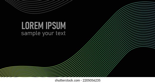 wave line with black background. abstract background