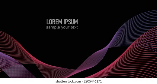 wave line with black background. abstract background