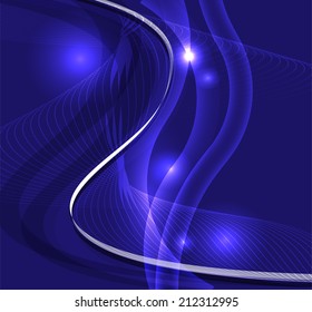 Wave line burst dark blue background