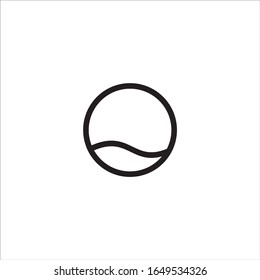wave line circle design logo vector template