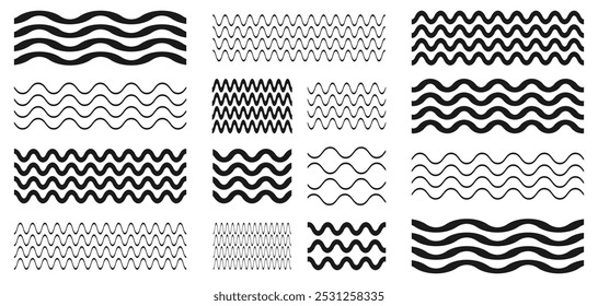 Wave line collection. Waves vector icon. Wave pattern vector