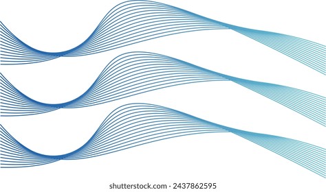 Wave line colorful abstract vector element