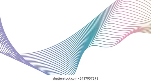 Wave line colorful abstract vector element