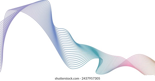 Wave line colorful abstract vector element