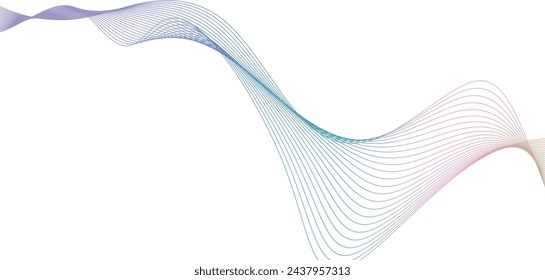 Wave line colorful abstract vector element