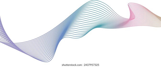 Wave line colorful abstract vector element