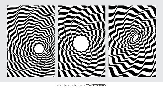 wave line in colourful Pattern with optical illusion and abstract curve background tamplate . getting card design .
