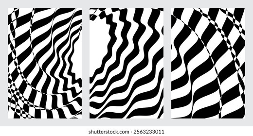 wave line in colourful Pattern with optical illusion and abstract curve background tamplate . getting card design .