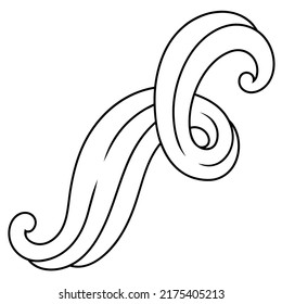Wave line curl. Monochrome stripes black and white texture.