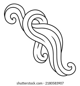 Wave line curl. Monochrome stripes black and white texture.