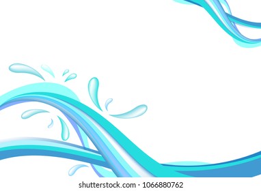 Wave line curve curling template abstract background vector illustration