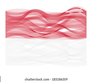 Wave line flag of Indonesia