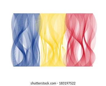 Wave line flag of Romania