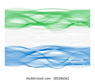 Wave line flag of Sierra Leone