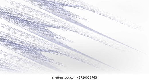 Wellenlinie von fließenden Teilchen abstrakter Vektorhintergrund, glatte kurvige Form Punkte Fluidarray. Form dynamisches Muster gute nette Kunst