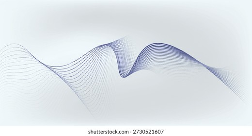 Wellenlinie von fließenden Teilchen abstrakter Vektorhintergrund, glatte kurvige Form Punkte Fluidarray. zukünftige Illustrationen modern nice