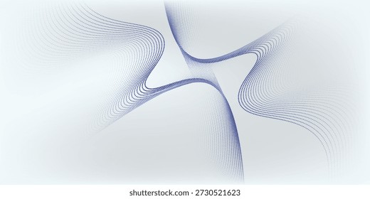 Wellenlinie von fließenden Teilchen abstrakter Vektorhintergrund, glatte kurvige Form Punkte Fluidarray. zukünftige Illustrationen modern nice simple