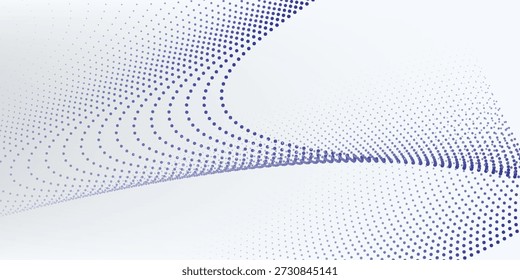 Wave line of flowing particles abstract vector background, smooth curvy shape dots fluid array. wallpaer neutral good nice