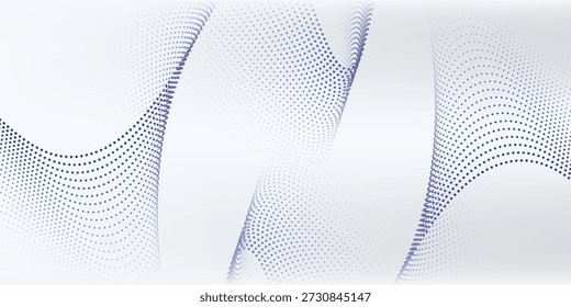 Wave line of flowing particles abstract vector background, smooth curvy shape dots fluid array. wallpaer neutral