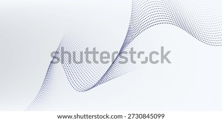 Wave line of flowing particles abstract vector background, smooth curvy shape dots fluid array. wallpaer neutral good nice art