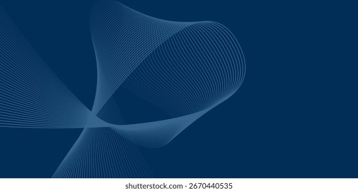 Wellenlinie von fließenden Teilchen auf dunklem abstraktem Vektorhintergrund, glatte kurvige Form leuchtende Punkte Fluidarray. 3D Dots Mischgewebe, Zukunftstechnologie entspannende Tapete.