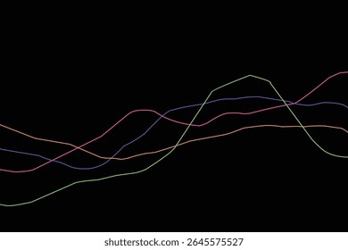 Wave line graphics with different colors  .eps
