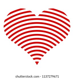 Wave line heart icon. Simple illustration of wave line heart vector icon for web design isolated on white background