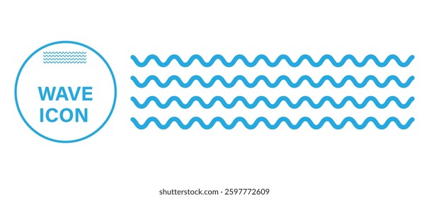 
Wave line icon set. wave for sea icon.