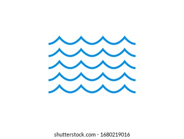 Wave line icon. Water sign. Sea and ocean logo. Vector illustration. 