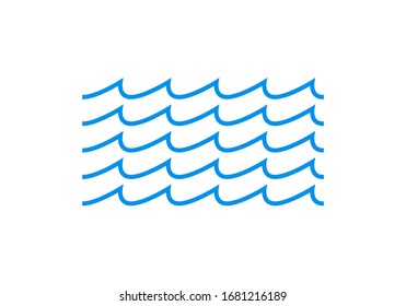 Wave line icon. Water sign. Sea and ocean logo. Vector illustration. 