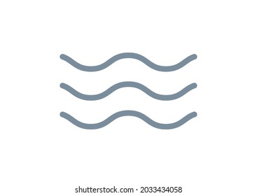 Icono de línea de onda vector de agua símbolo gráfico océano plano mar. Logo mínimo de onda