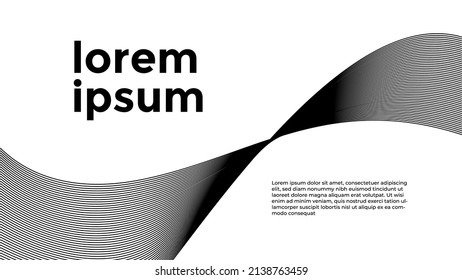 Wave Line Linear Black and White Background Decorative Banner Pattern Design