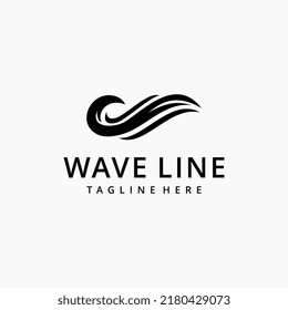 wave line logo design vector illustration isolated background