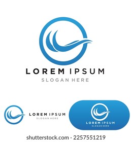 logotipo de la línea de onda simple estilo monolina símbolo de icono vectorial