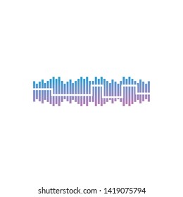 wave line music and sound vector equalizer logo
