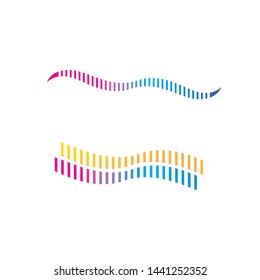 wave line music and sound vector equalizer logo
