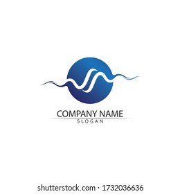 wave line music and sound vector equalizer logo
