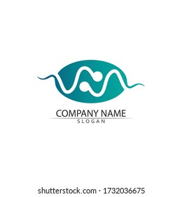 logotipo del ecualizador de vectores de sonido y música de línea de onda
