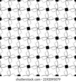 Línea de onda y patrón de polka abstracto sin fisuras. Diseño gráfico de moda. Textura moderna y elegante. Plantilla monocroma moderna para impresiones, textiles, envoltura, papel pintado, banner. Ilustración del vector