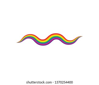Wave line rainbow color vector icon